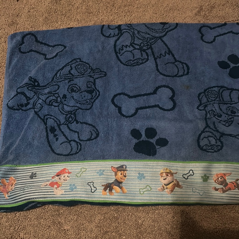 Paw patrol bathroom decorative towel.